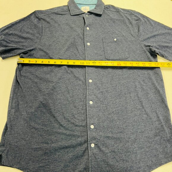 johnnie-O Crouch Hangin' Out Button Up Shirt Navy Blue Large NWOT Short Sleeve - Picture 5 of 10